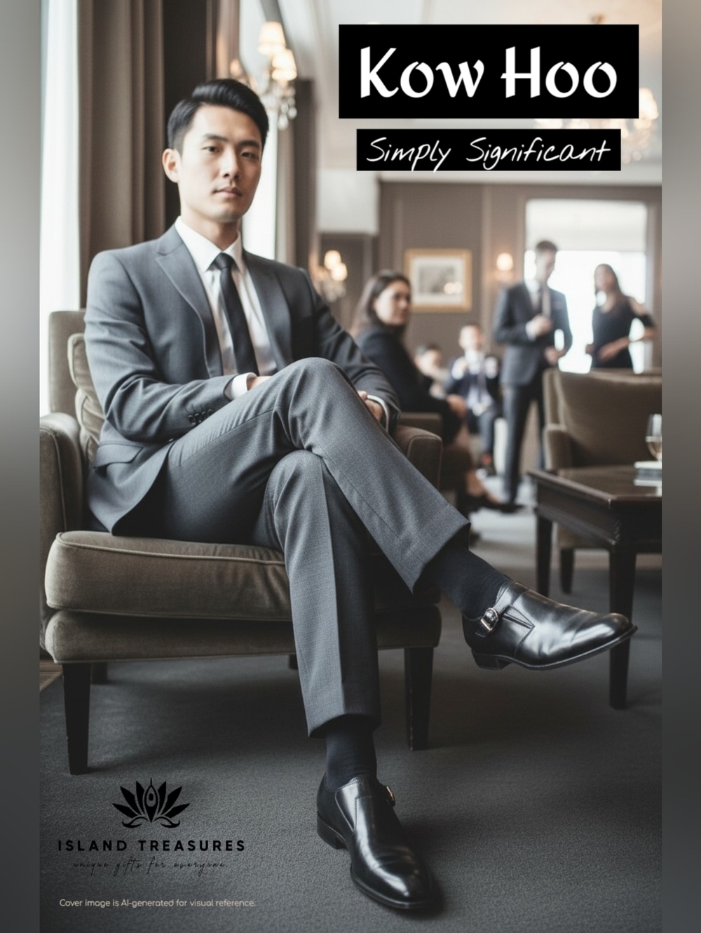 Rare Kow Hoo Hong Kong Men's Sz 9.5 Smooth Black Leather Gold-Toned Monk Buckle